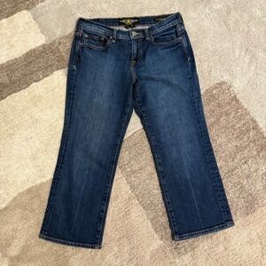 Lucky Brand Classic Rider Crop Jeans Tie Breaker Blue 7W10685 Womens 6 28